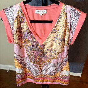 Hale Bob Julianna Chiffon Top in the orange